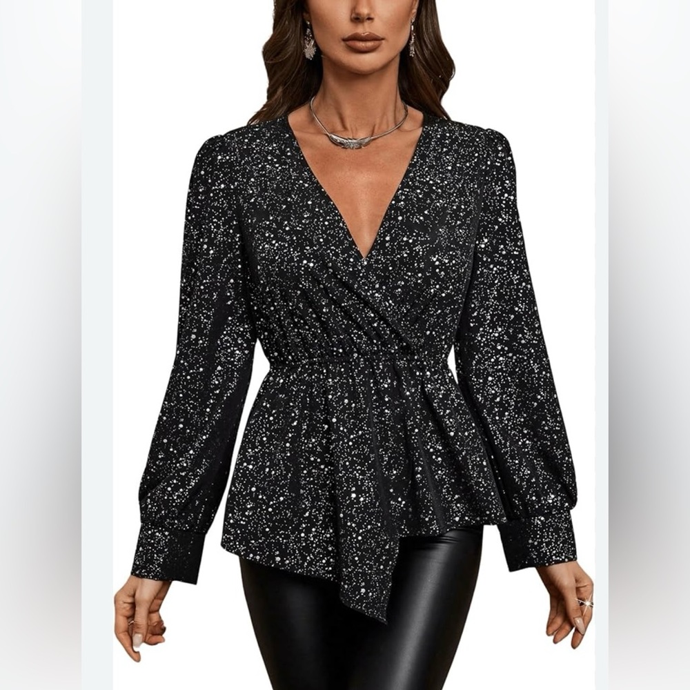 LANE BRYANT . GOLD SPECKLED BLOUSE ….193